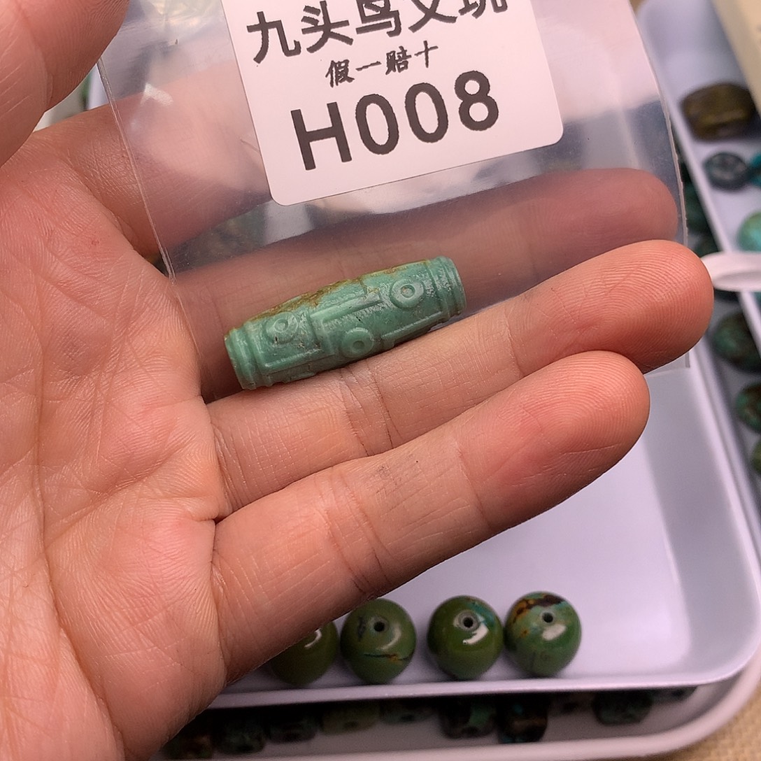 ****R绿松石未镶嵌颈饰桶珠饰品