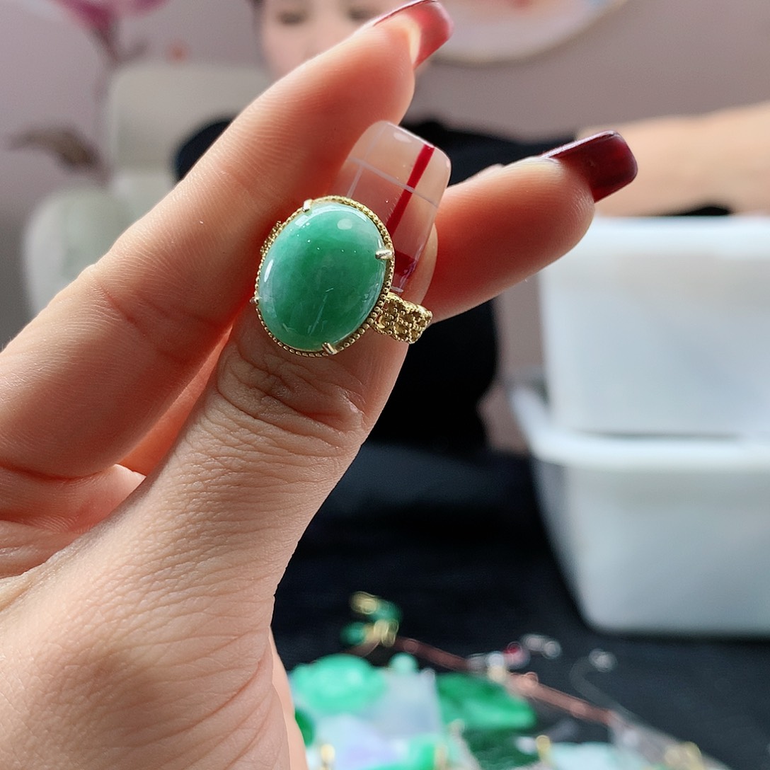 【闪购商品】翡翠戒指银S925镶嵌，