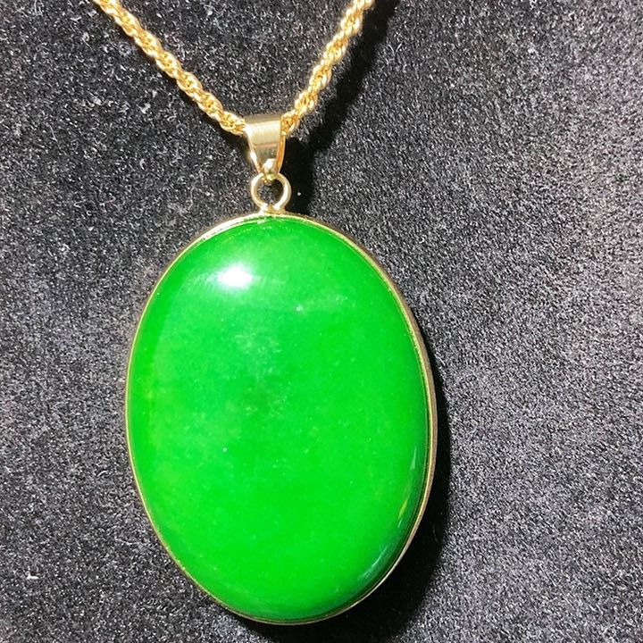 翡翠颈饰14K金镶嵌吊坠
