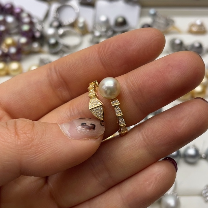 海水珍珠戒指银S925镶嵌