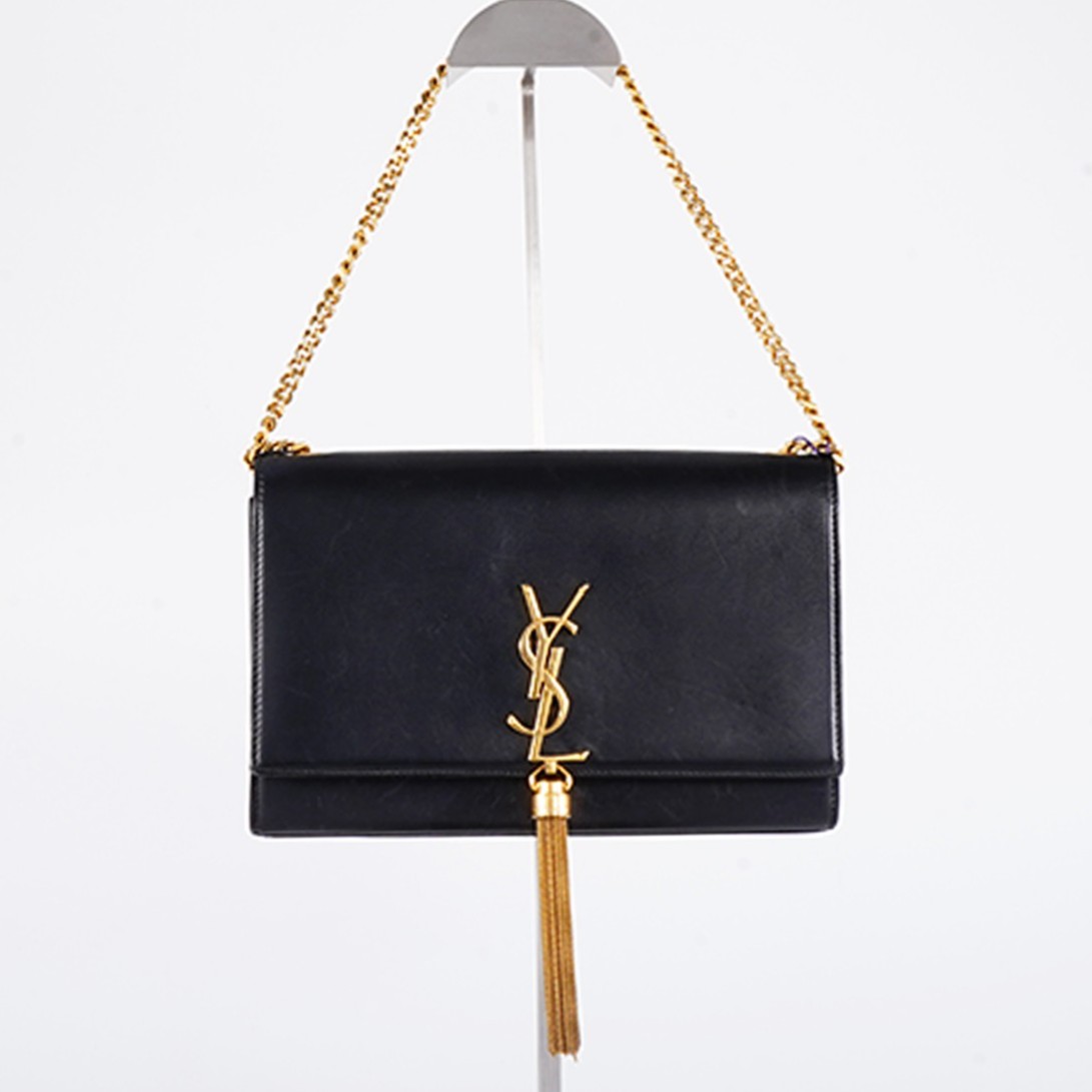 95新 YSL/圣罗兰 【总仓】流苏中号光面黑金/BG22004669