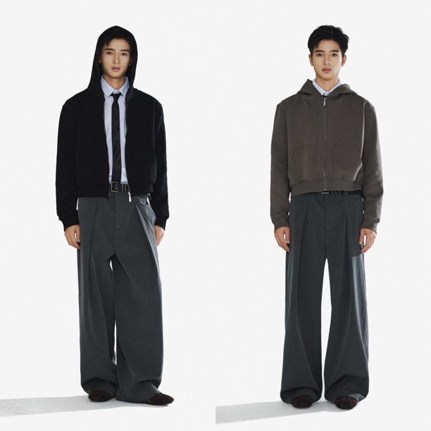 DERT 「威尔士」格纹边短款空气棉卫衣