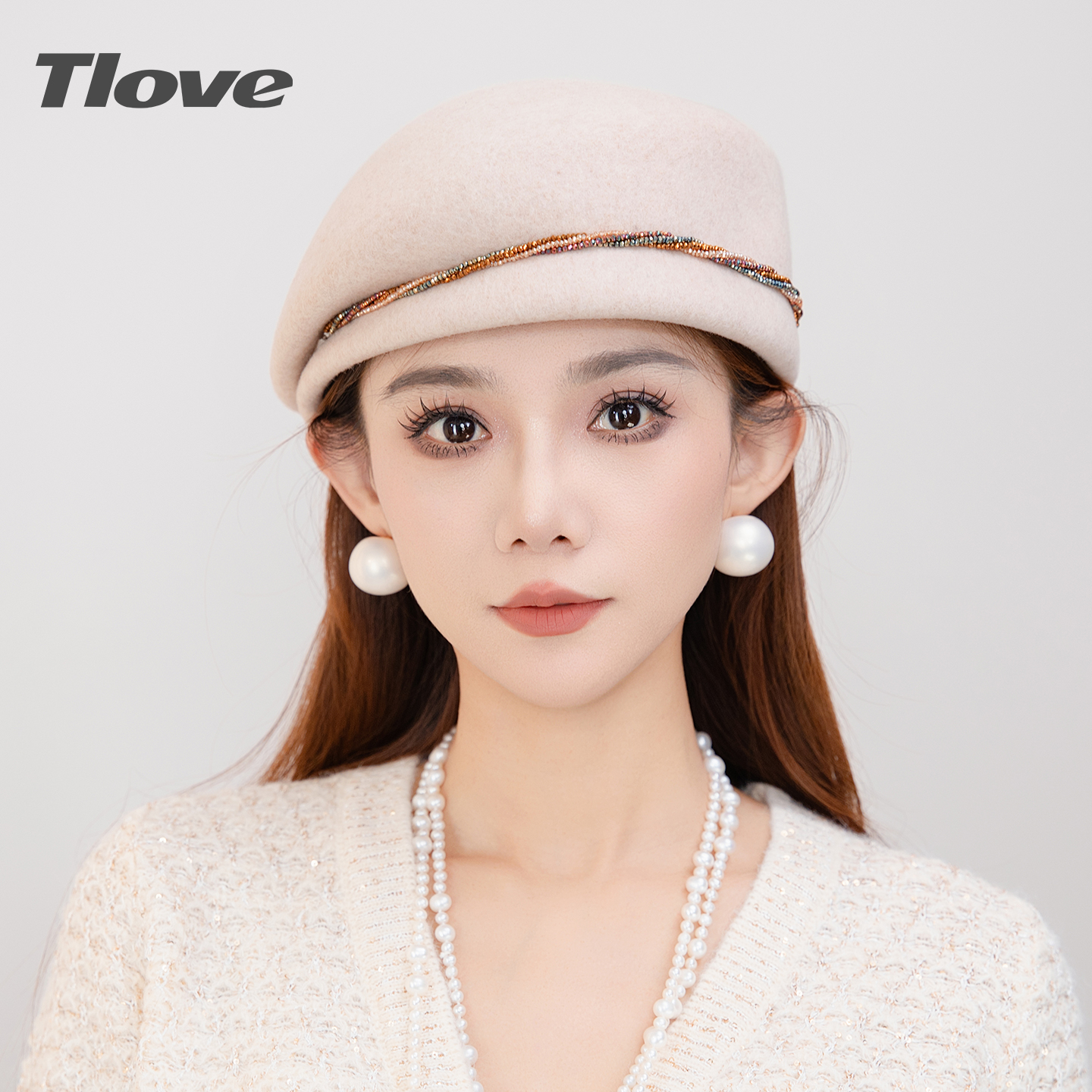 9538帽子女秋冬复古百搭时尚画家帽子秋冬季休闲韩版纯色毛呢帽