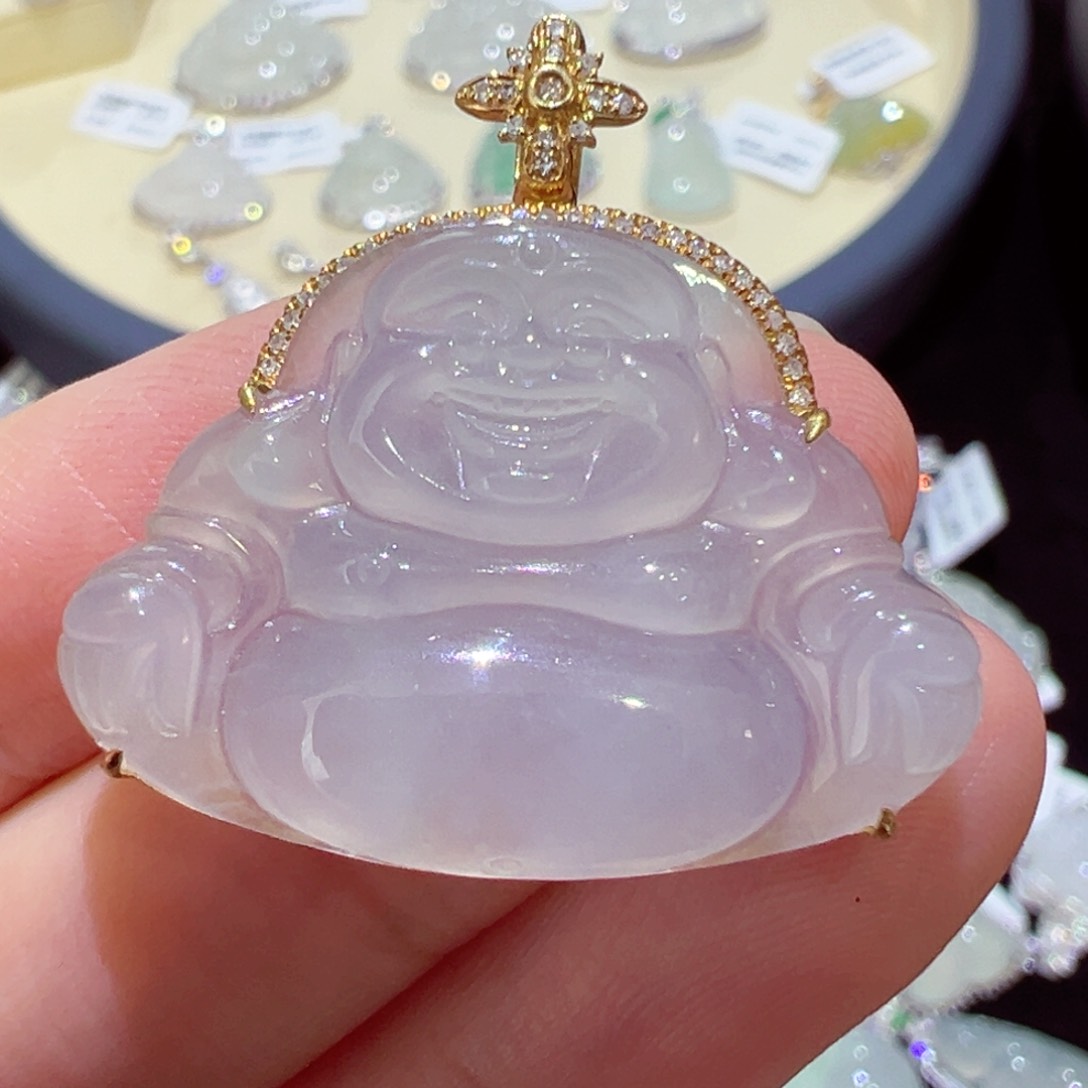 颈饰18K金镶嵌翡翠翡翠