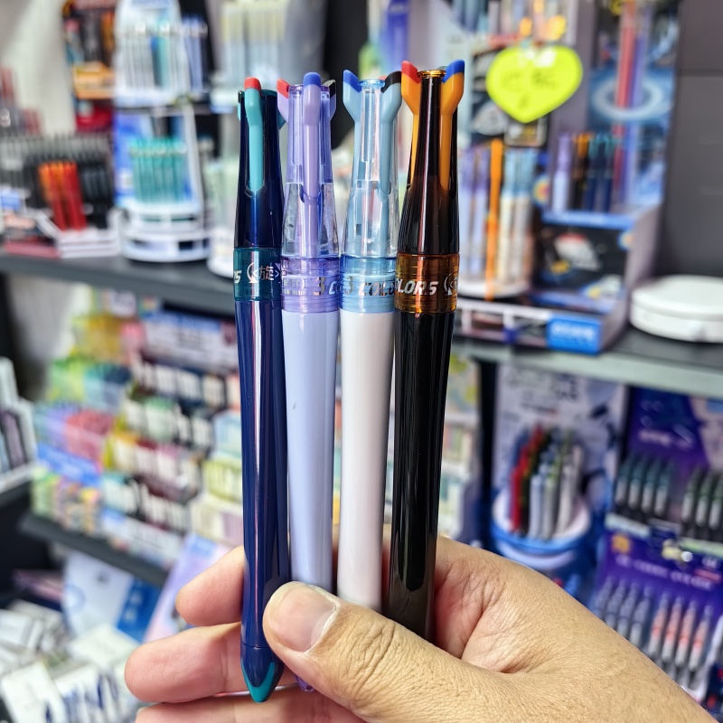 点石巡航3色笔4支混色-黑红蓝三色中性笔0.5mm记号笔做笔记数学题