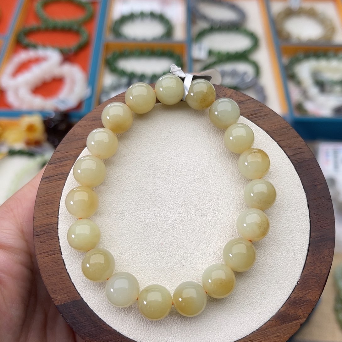 和田玉未镶嵌手串A16卡10