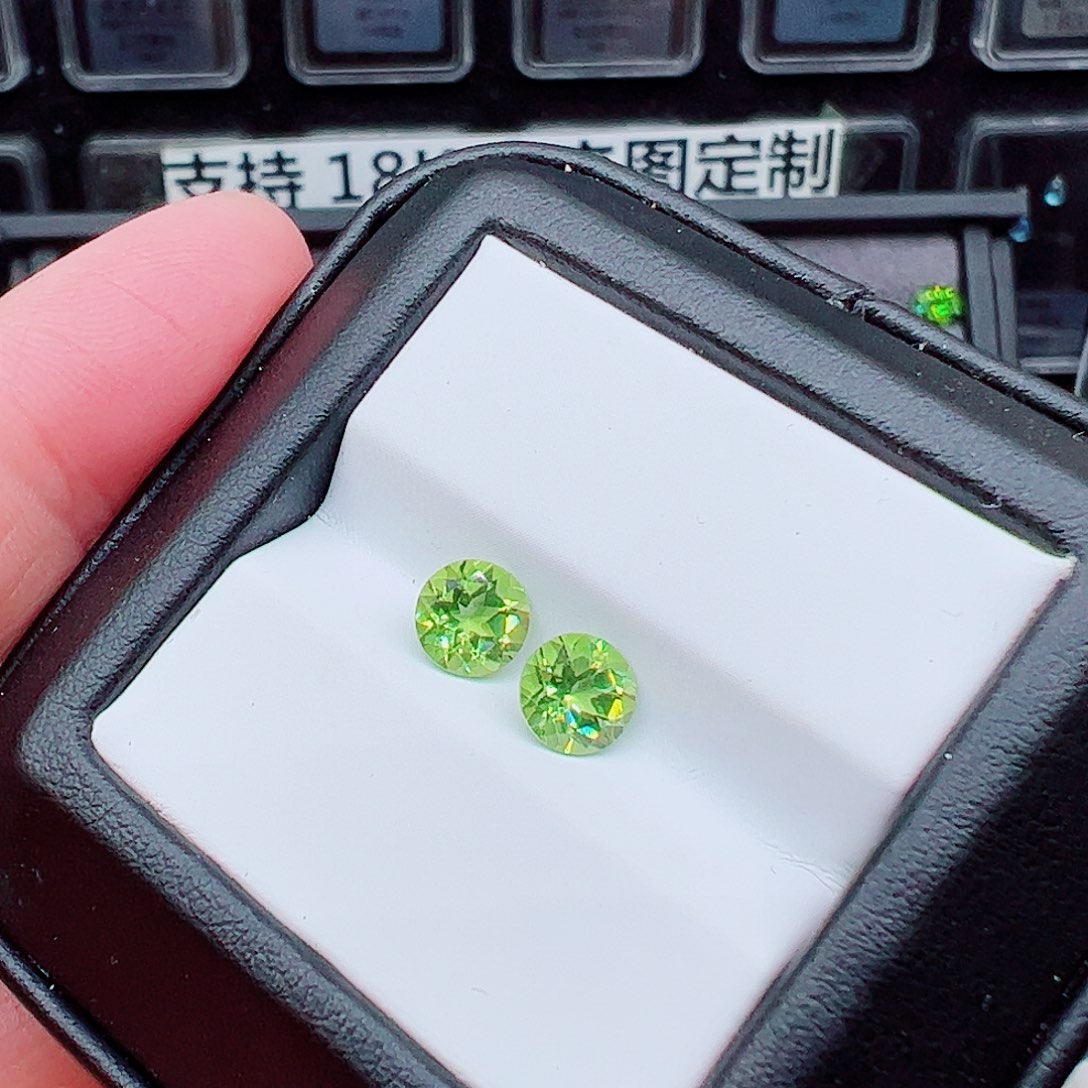 未镶嵌特价圆6裸石2颗橄榄石