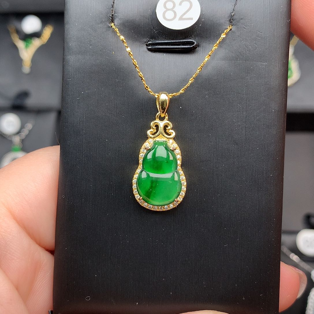 翡翠颈饰银S925镶嵌项链925