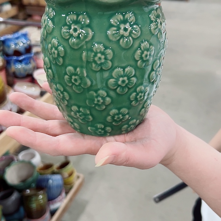 有孔.凑满10元发货多肉陶瓷花盆！