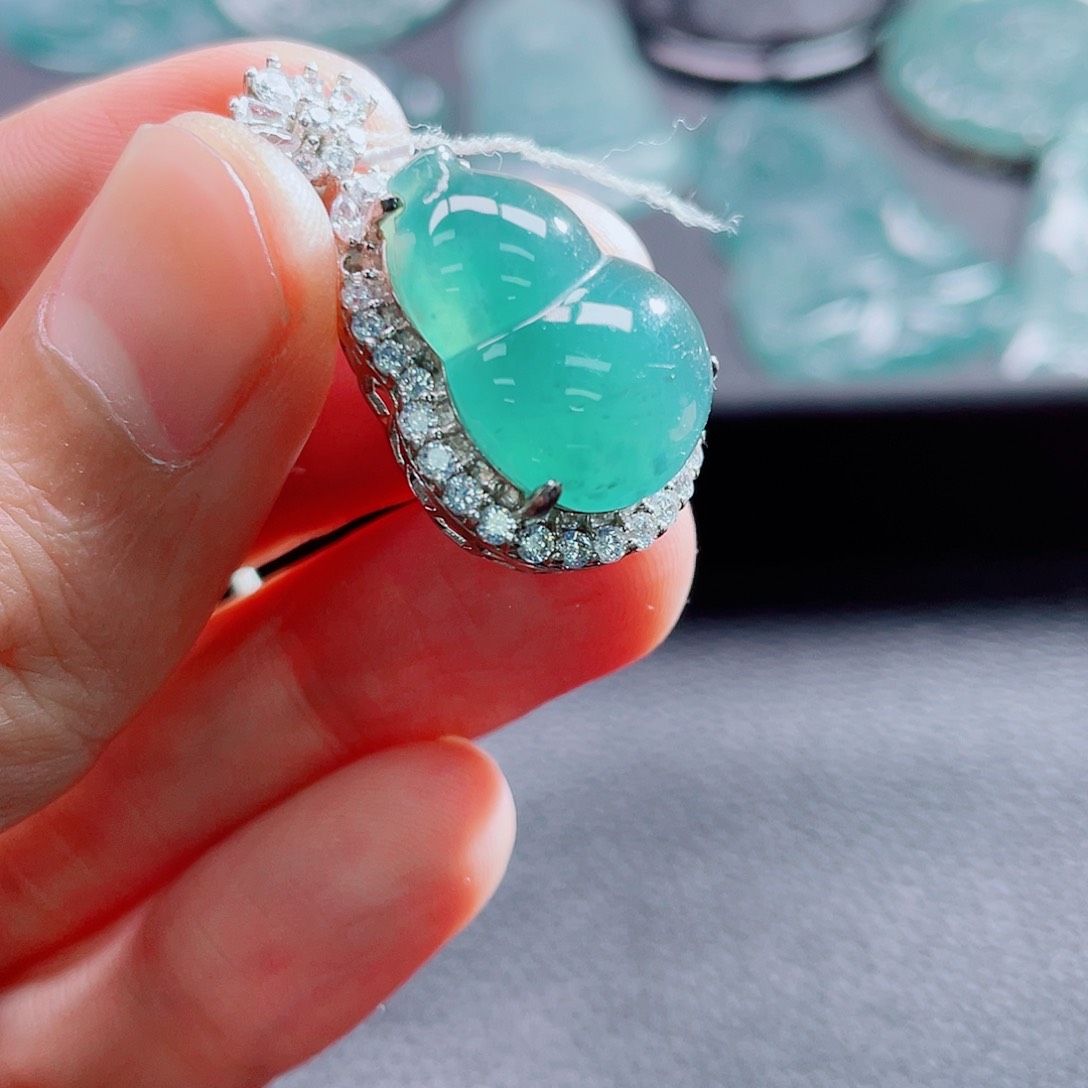 翡翠颈饰银S925镶嵌8586495655