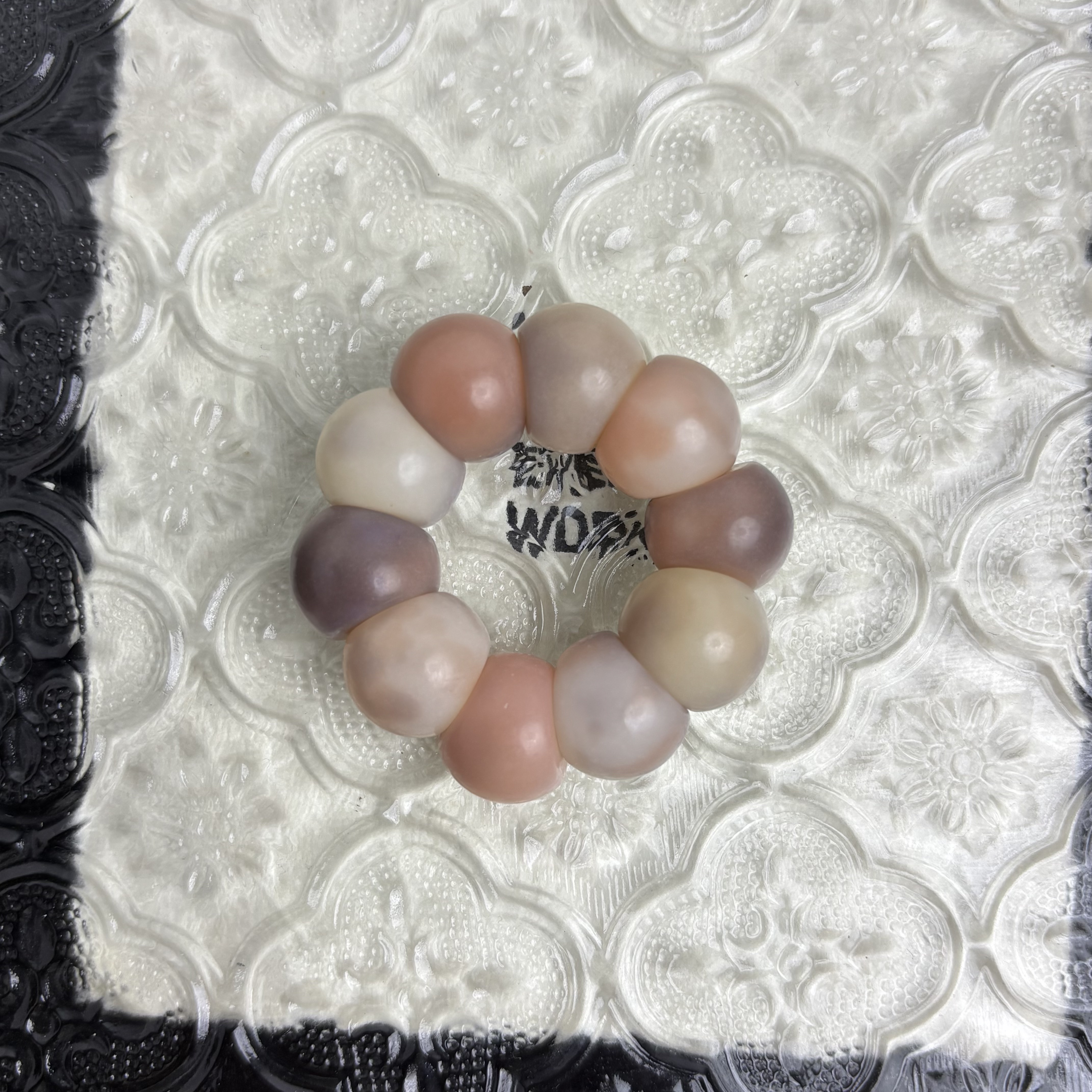 芋泥桃桃14mm 菩提根粉紫花皮蒜瓣手捻 CS013-2726