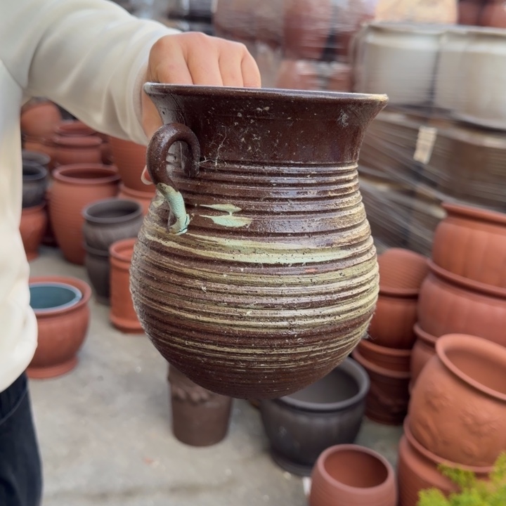 紫砂花盆口15高20宜兴紫砂 