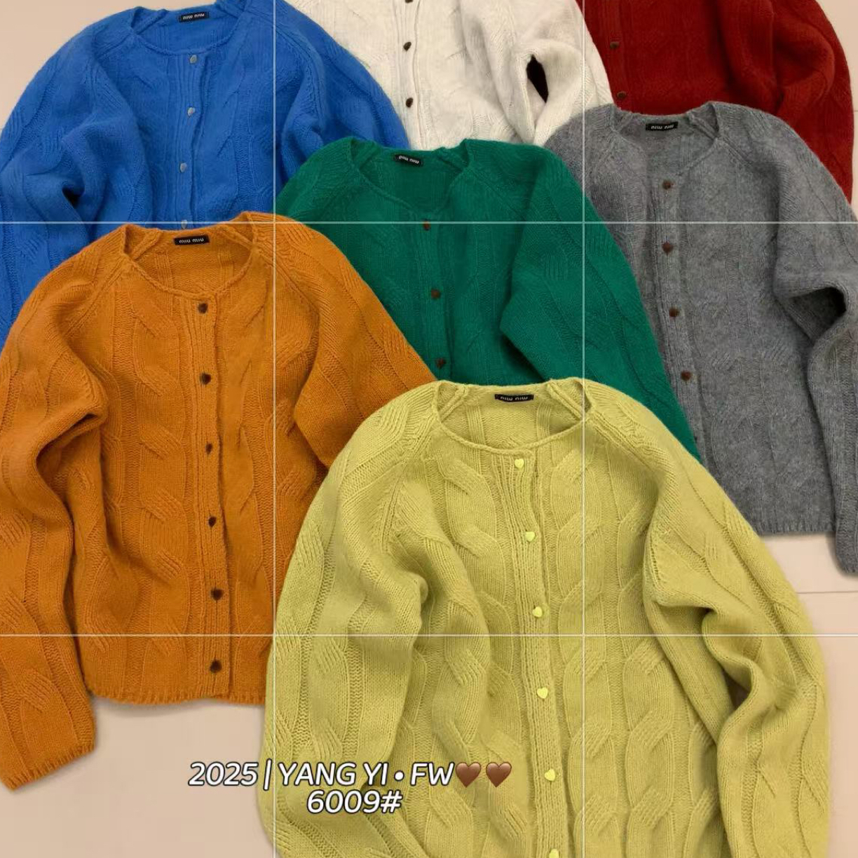 炸款～100%羊毛加厚宽松针织开衫毛衣6009