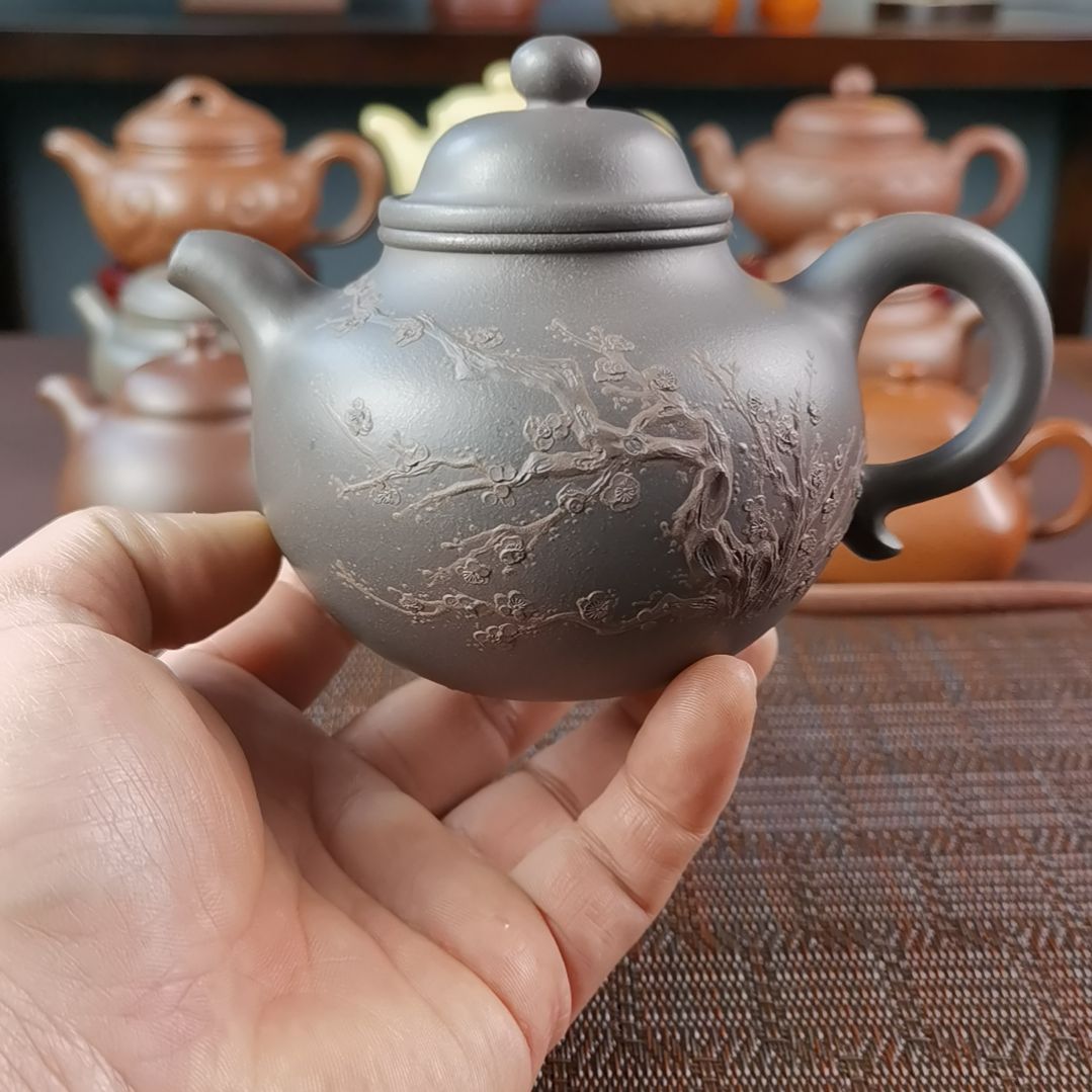紫砂茶壶清灰泥大亨莲子300CC