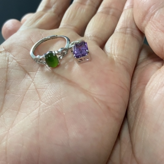 婷***5颈饰紫晶银S925镶嵌一起