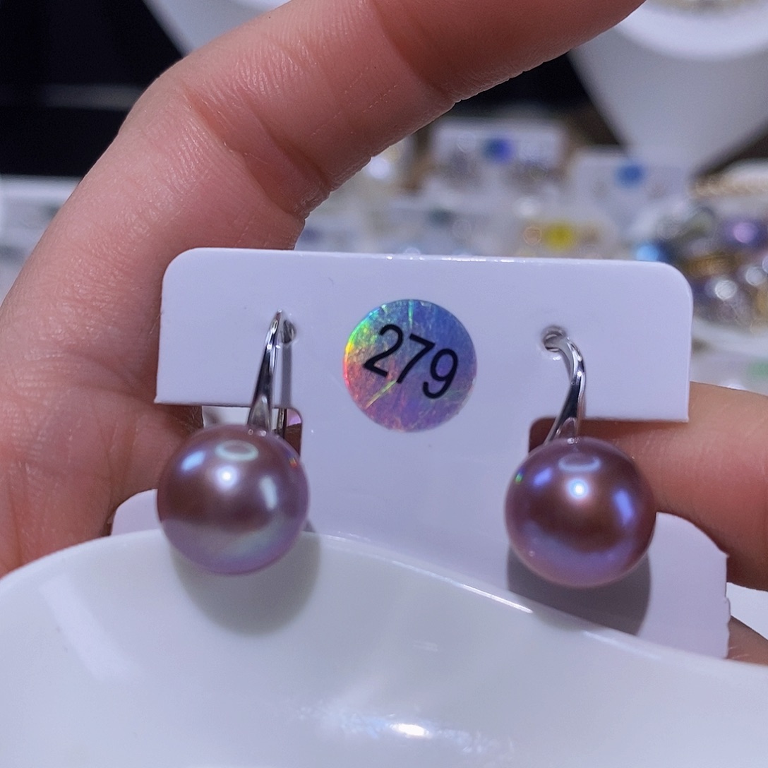 淡水珍珠耳饰银S925镶嵌