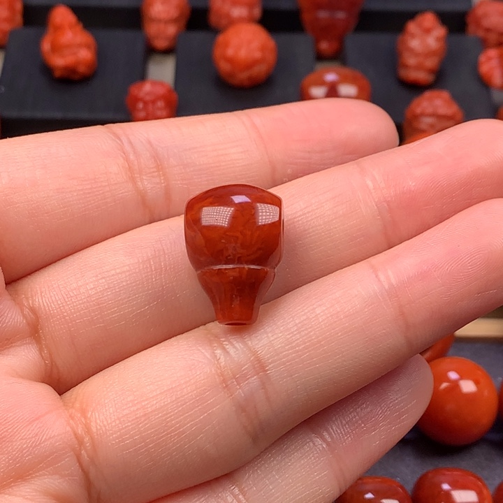 I***n南红玛瑙未镶嵌火焰纹三通12.4MM