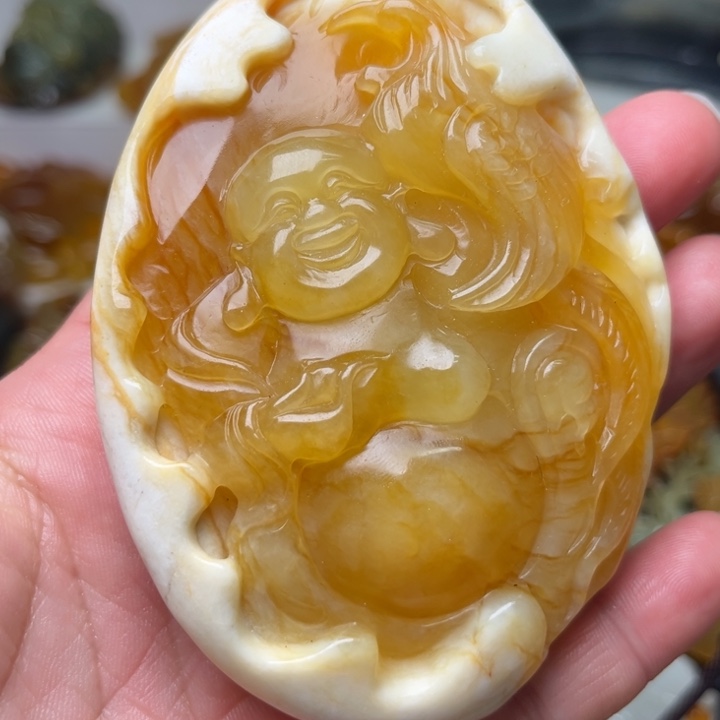 姝***人蛇纹石玉未镶嵌挂件