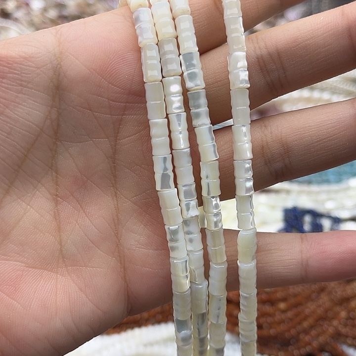 未镶嵌玛瑙/玉髓珠宝半成品一条5/8mm左右白蝶贝竹节