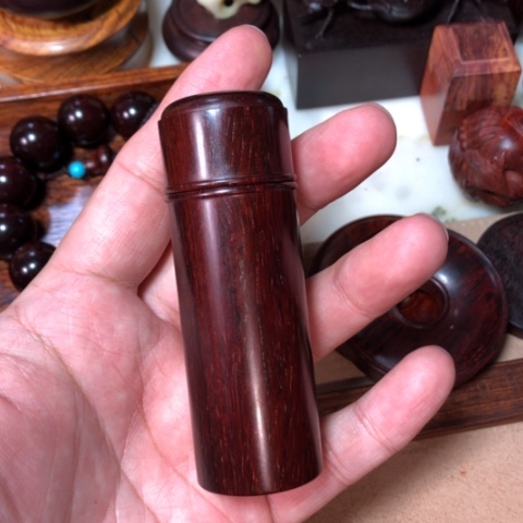 檀香紫檀（小叶紫檀）印章罐