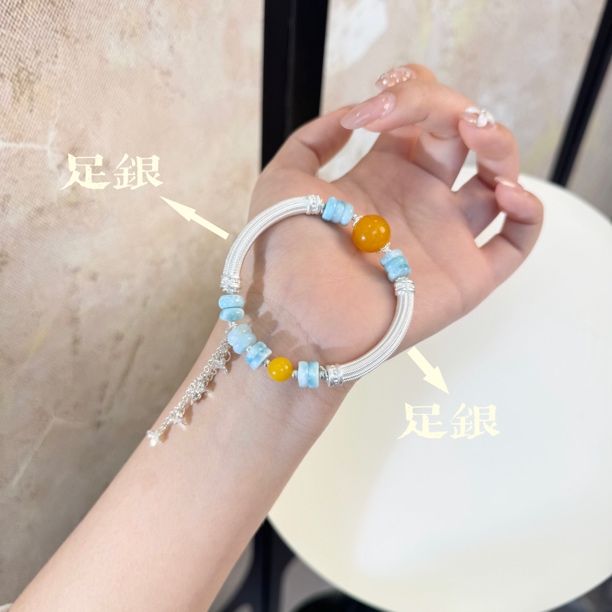 *海盐蜜夏*海纹石蜜蜡手串