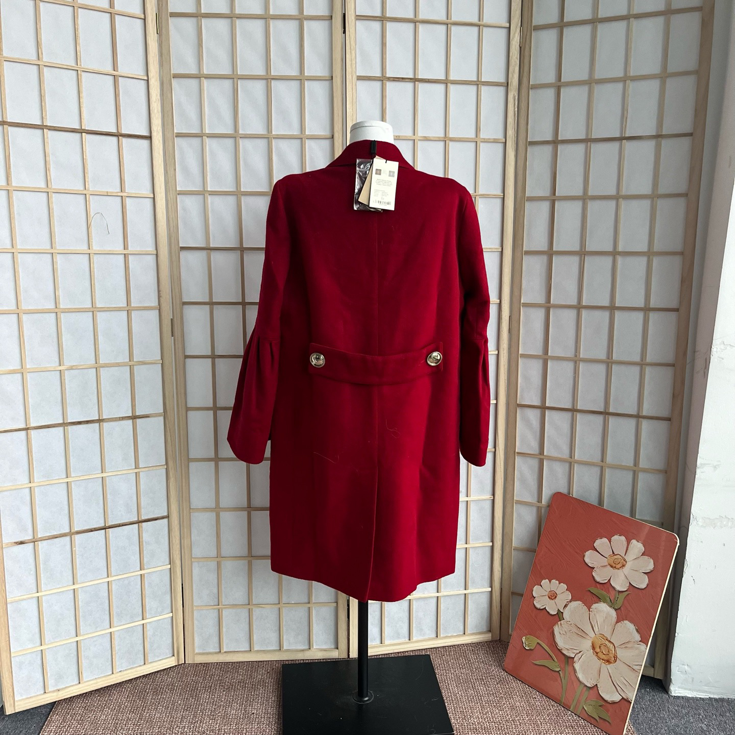 99新 BURBERRY/博柏利 HZ272 Burberry 红色 大衣 全新 uk10码 