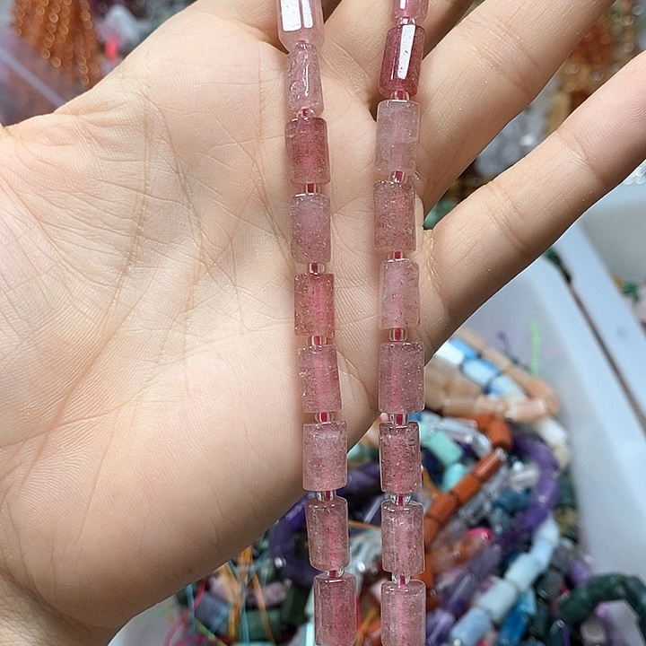 未镶嵌玛瑙/玉髓珠宝半成品天然草莓晶