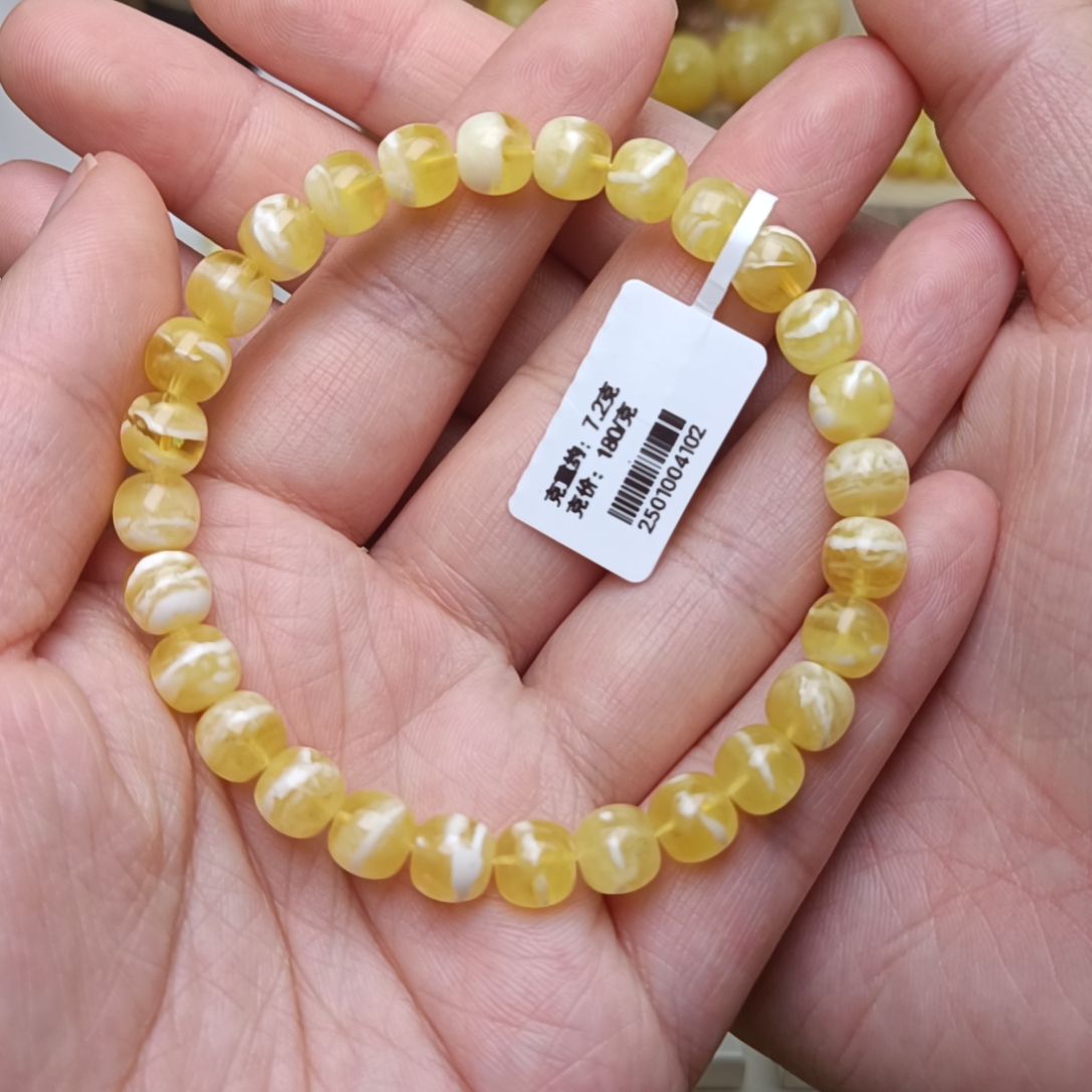 未镶嵌蜜蜡手链7精工老型金瓷白虎皮