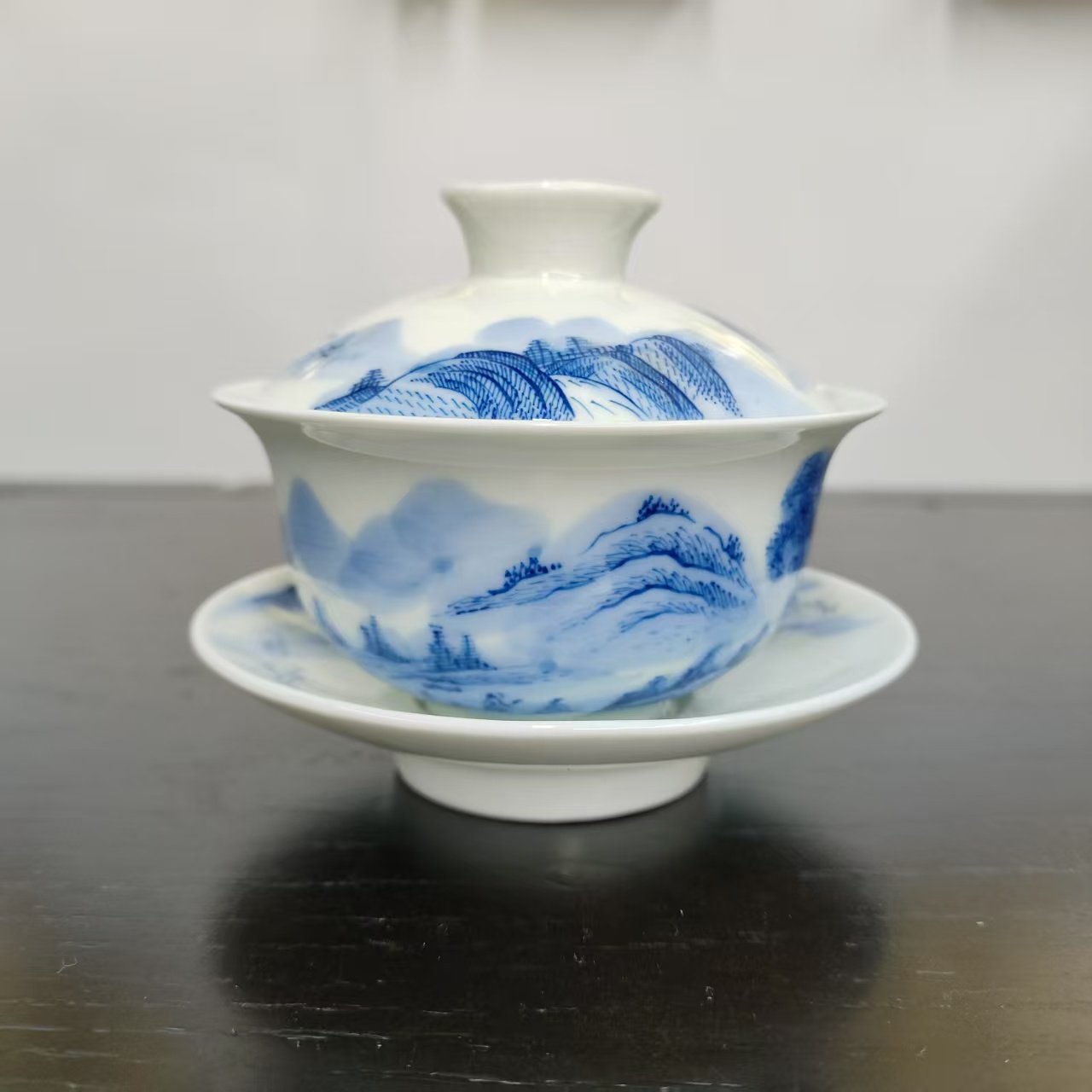 景德镇/青花山水三才盖碗