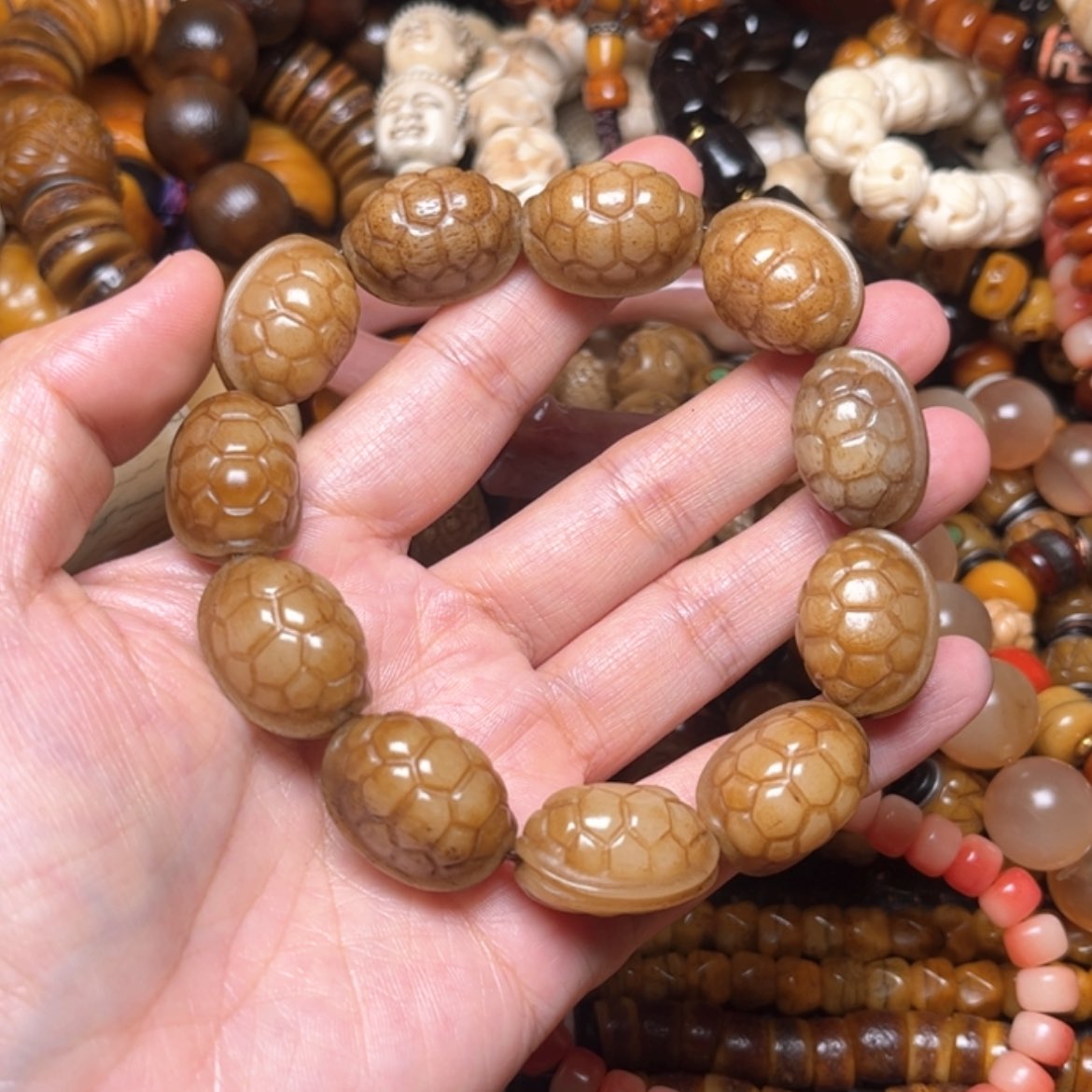 【闪购商品】牛骨手串/手链浮***凉牛骨原色富甲天下23×16