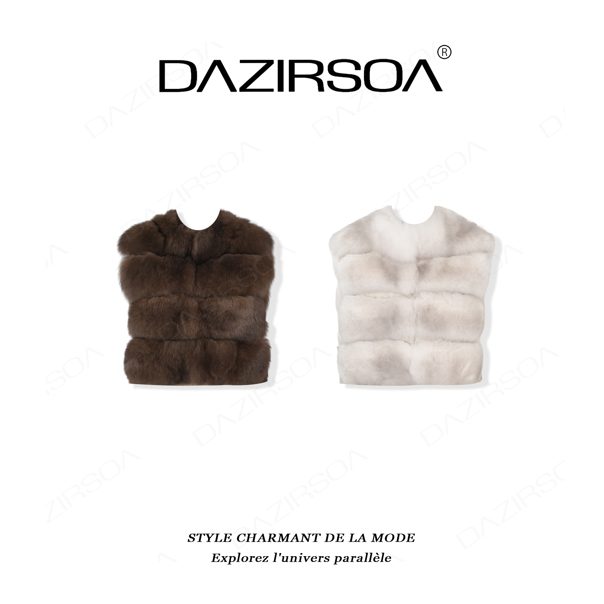 “贵气置顶”高奢SAGA芬兰狐狸毛复古洋气马甲 AA975