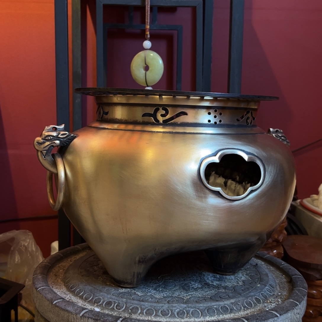 琉璃手工艺品日子回流款，鬼面风炉