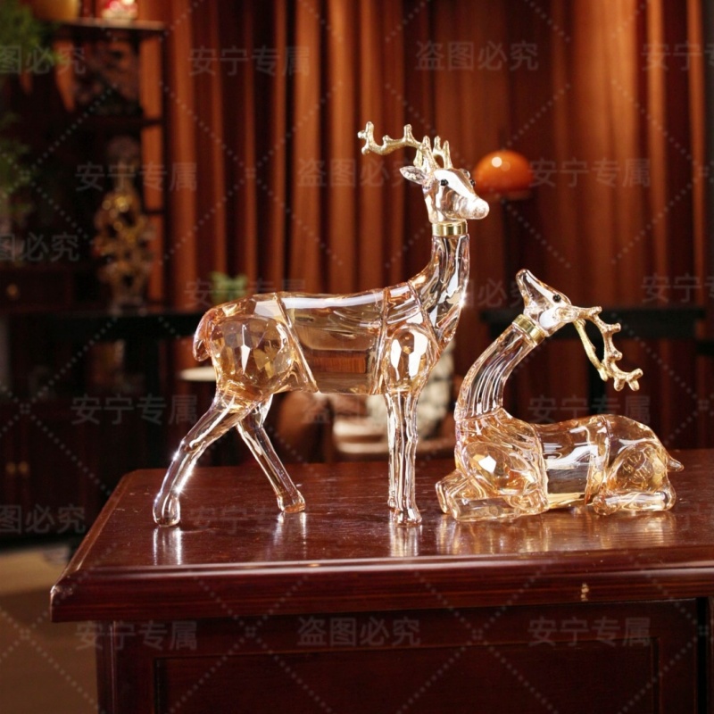 水晶梅花鹿摆件家居酒柜影视柜茶几书桌办公桌装饰品