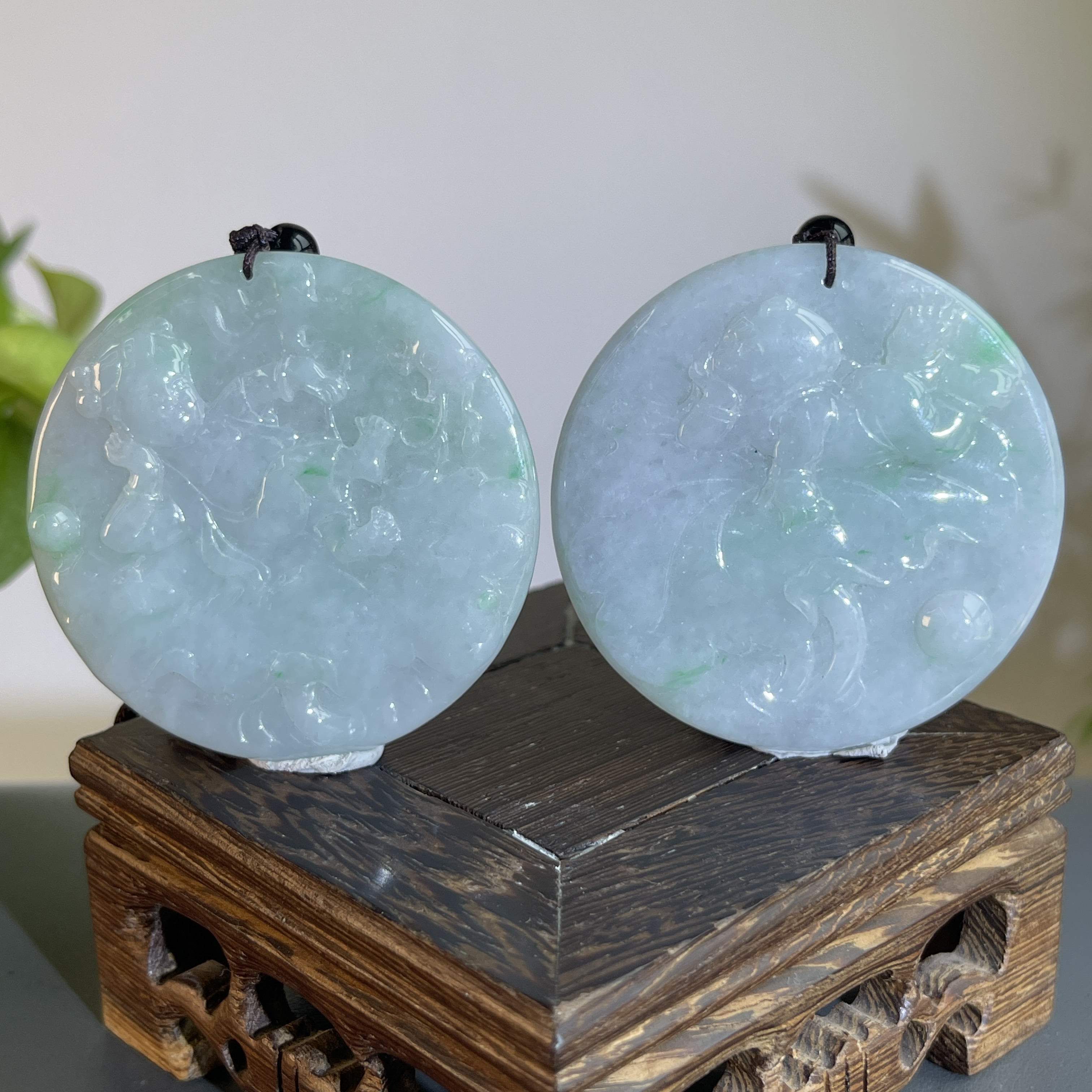 JXB27-88  天然缅甸A货翡翠  特色对牌