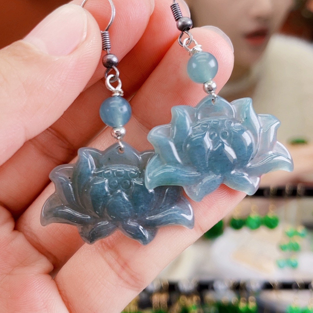 翡翠未镶嵌耳饰饰品