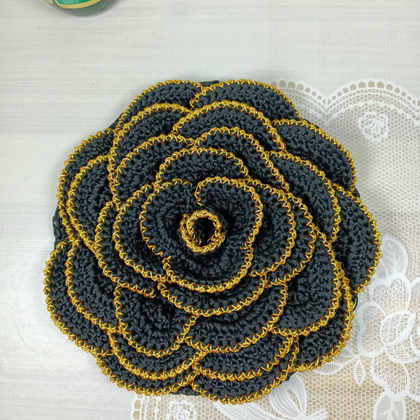 手工编织diy毛线包包撞色山茶花包包钩织多巴胺收纳单肩双肩包包