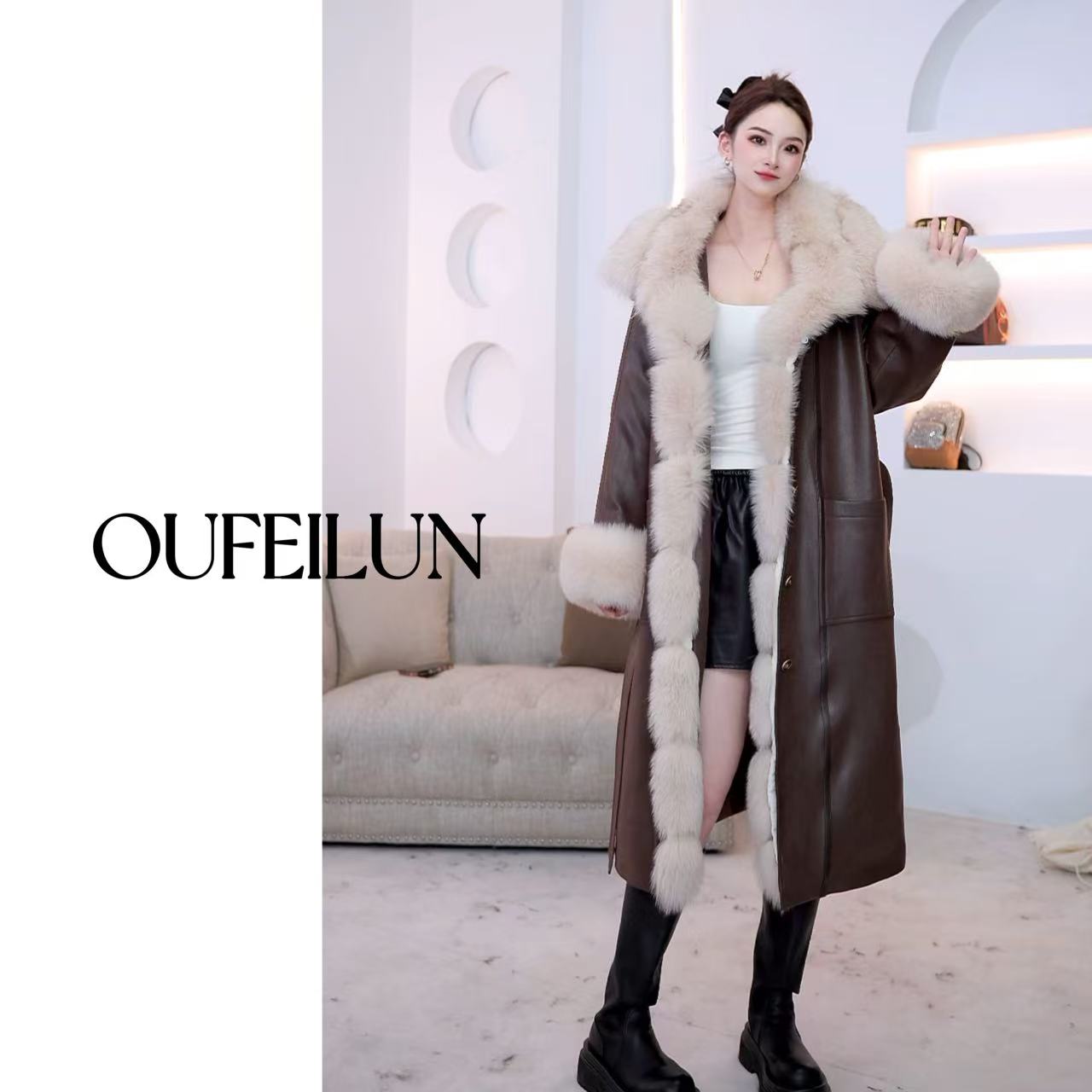 OFL新款时尚秋冬款百搭长款外套6232