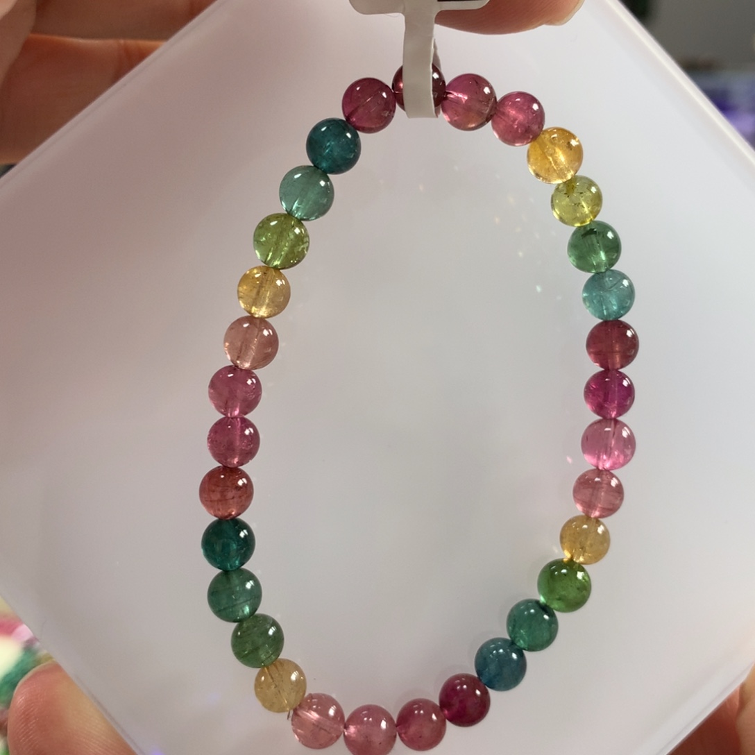 碧玺手链未镶嵌多样性发其一条5.6