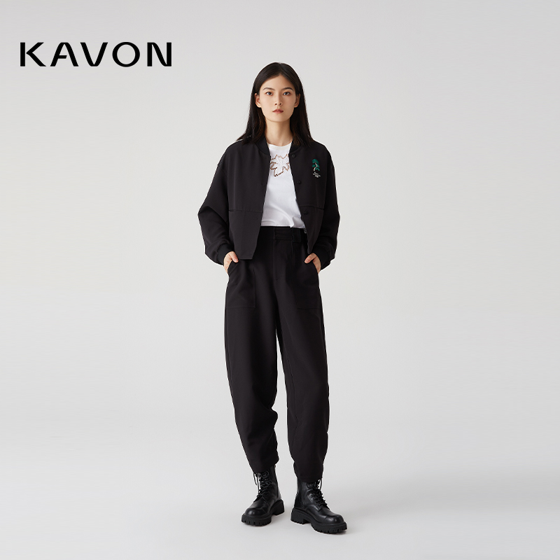 【辛小北专属】包容百搭利落修饰腿型撞色线贴袋造型裤KL3H804OE