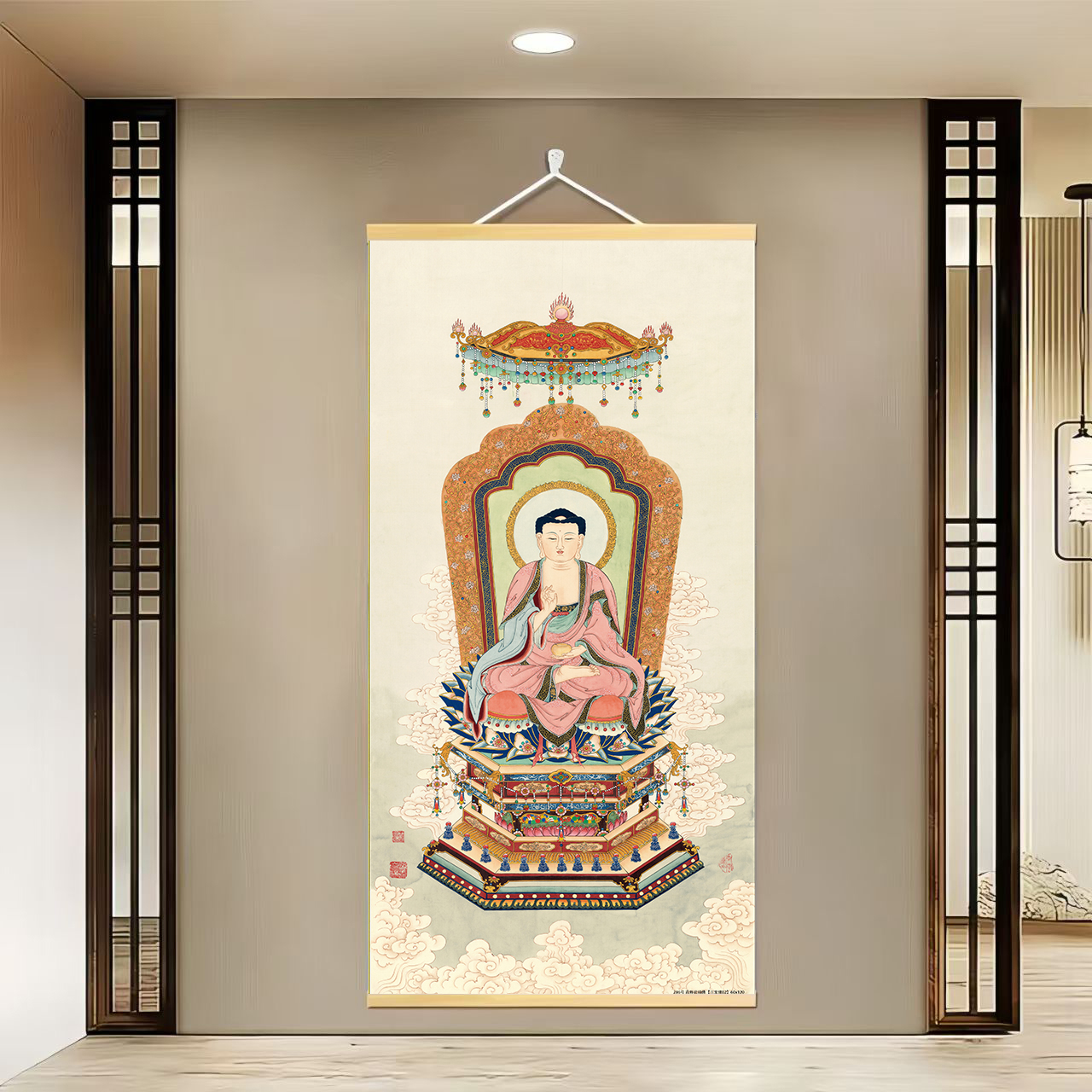 【286三宝药师佛】60x120cm挂画现代家居装饰画办公室画