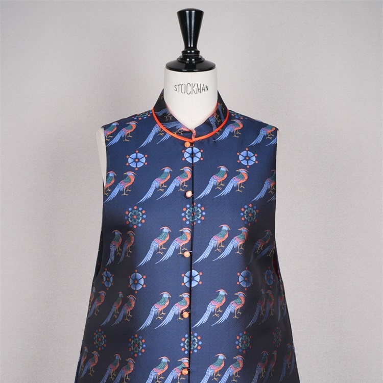 希琳【上久楷翟鸟纹】小立领高端宋锦马甲CD2167534