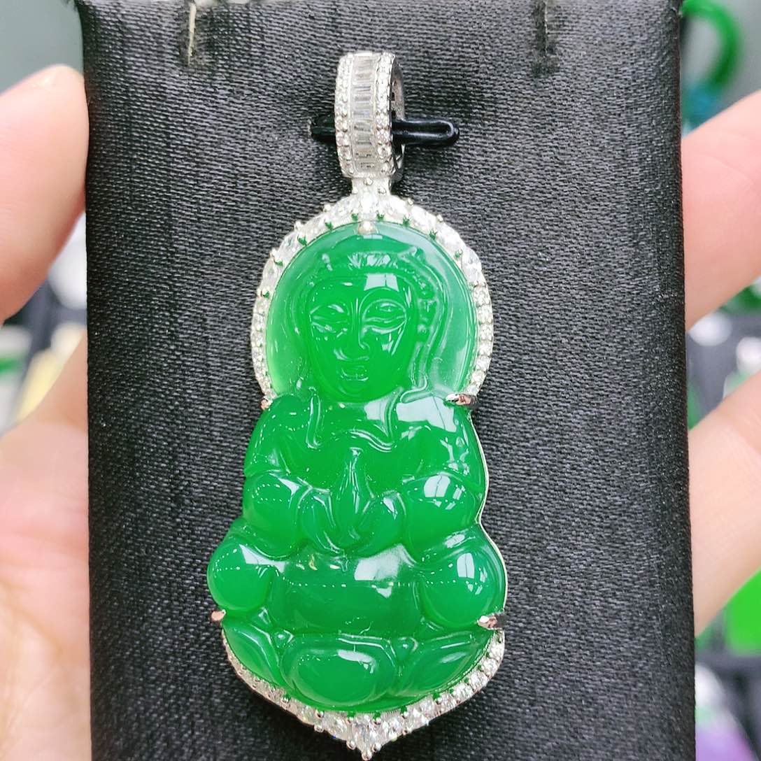 玛瑙/玉髓吊坠银S925镶嵌