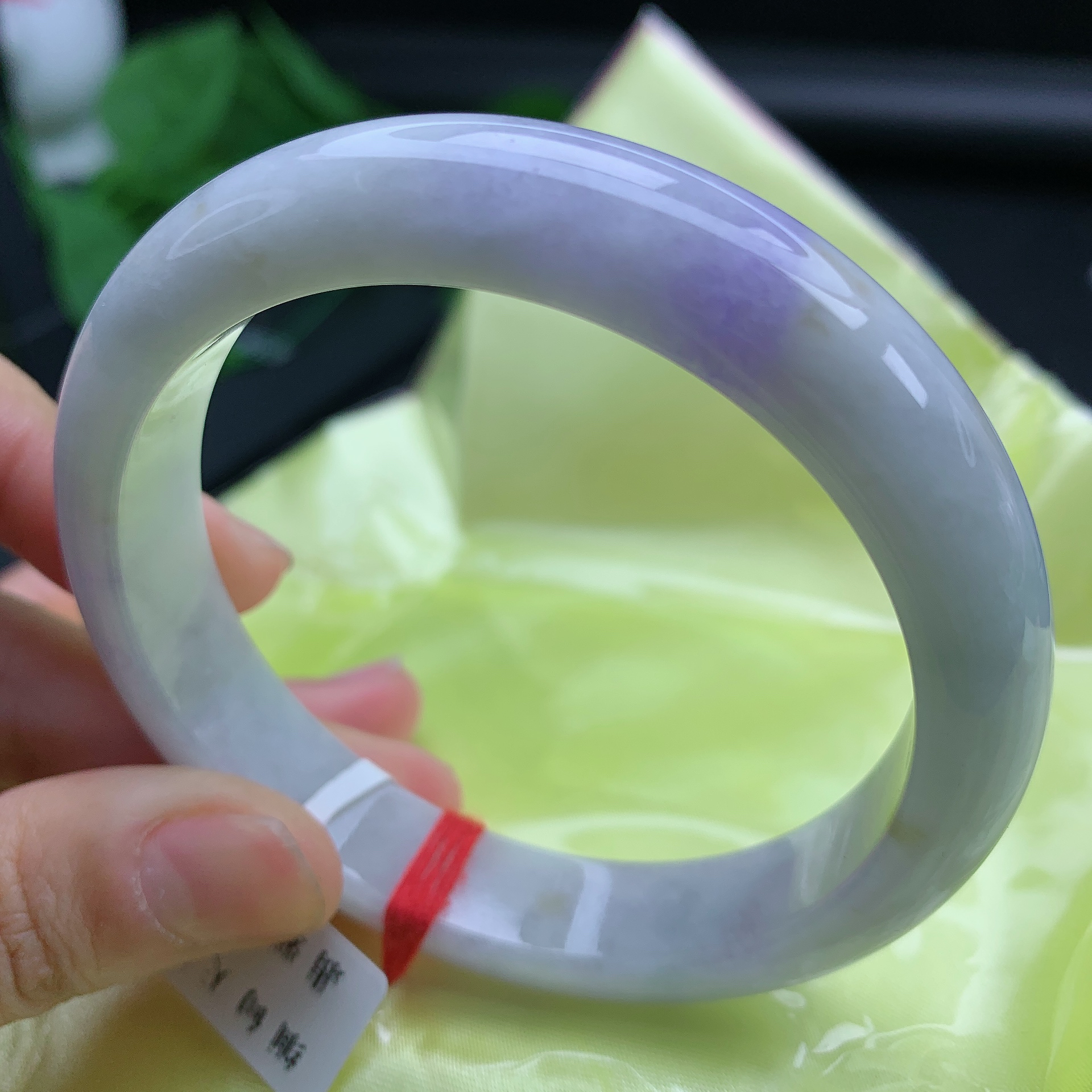 59圈缅甸天然翡翠A货紫罗兰正圈手镯时尚百搭女款玉镯子