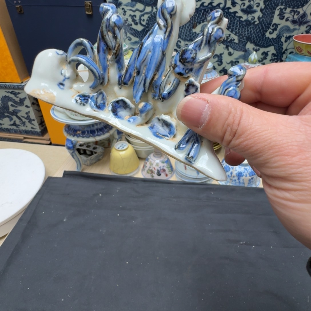 摆件陶瓷工艺品摆件青花笔架山