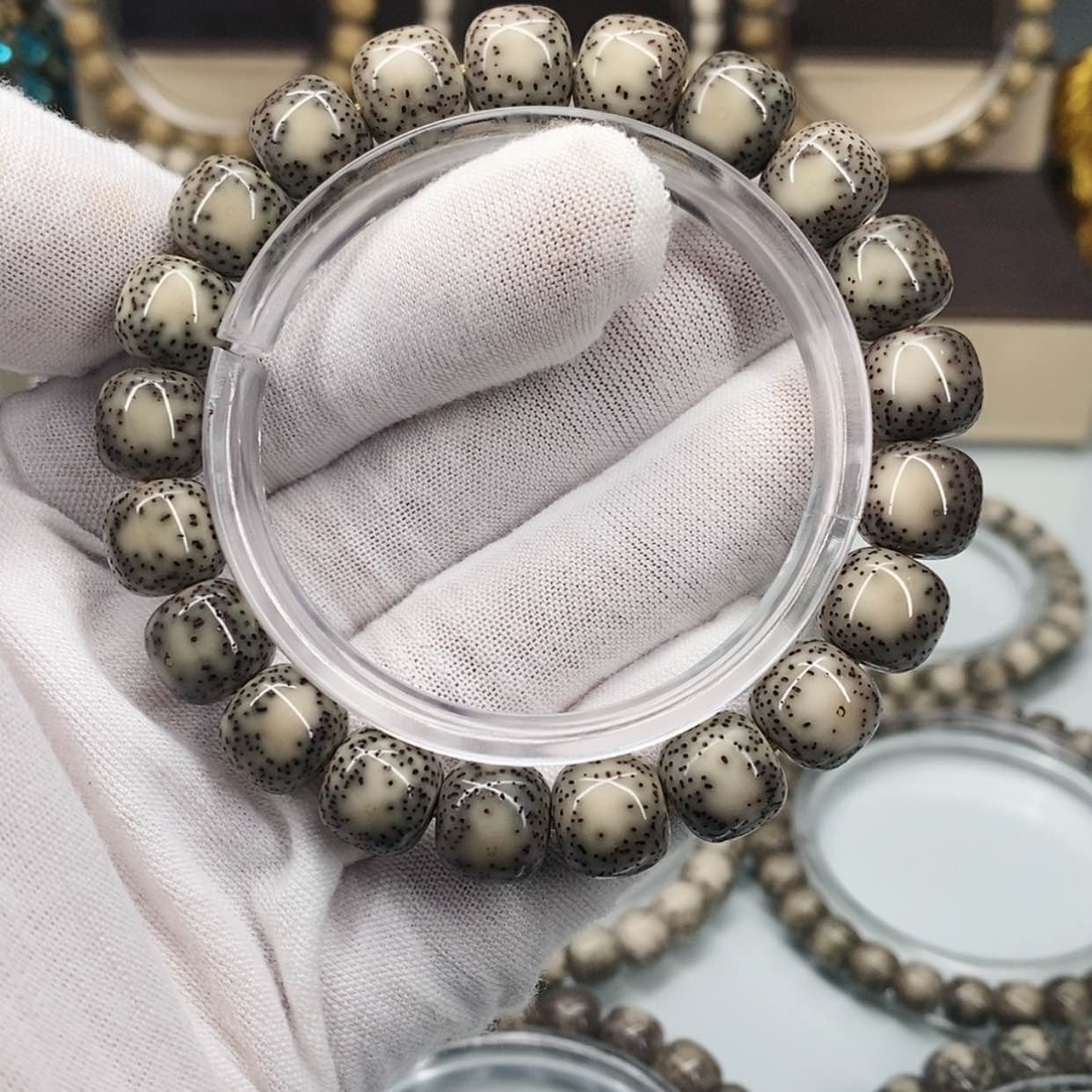 【闪购商品】星月菩提手串10×11一物一图原生态同枝糯冰双留白