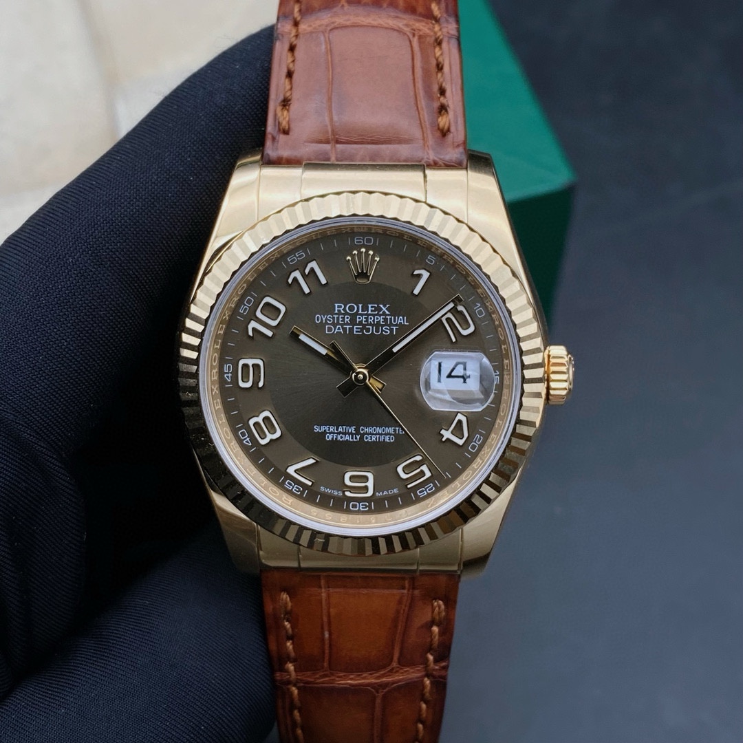 99新 Rolex/劳力士 日志116138/咖盘数字/机械男表/表径37mm