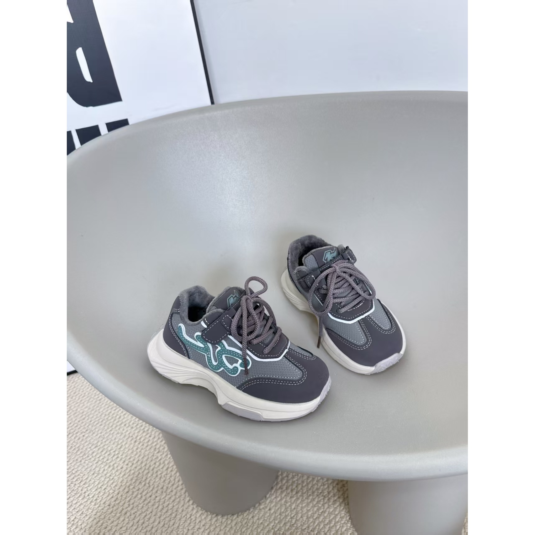 儿童冬季二棉厚底防滑休闲百搭魔术贴运动鞋011