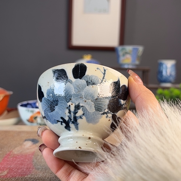 摆件景德柴烧茶杯多人