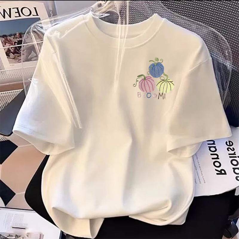 【甜梦南瓜】圆领短袖-潮流时尚男女同款夏季半袖宽松印花修身经典