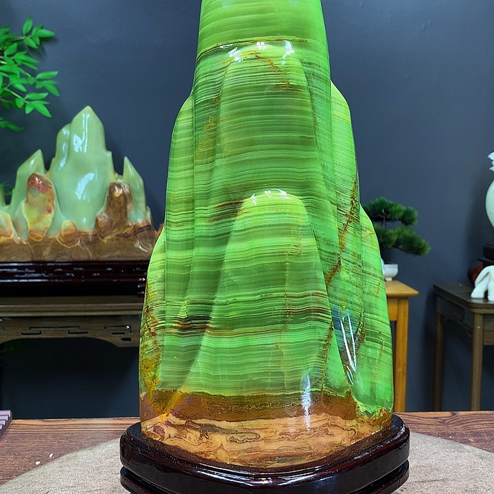 石材家居靠山摆件创意